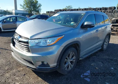 2015 Toyota Highlander Xle V6 z USA, uszkodzony, nr VIN 5TDJKRFH0FS090370